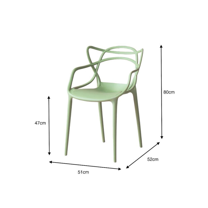Silla Palermo, Verde Claro, Con espaldar y diseño Moderno