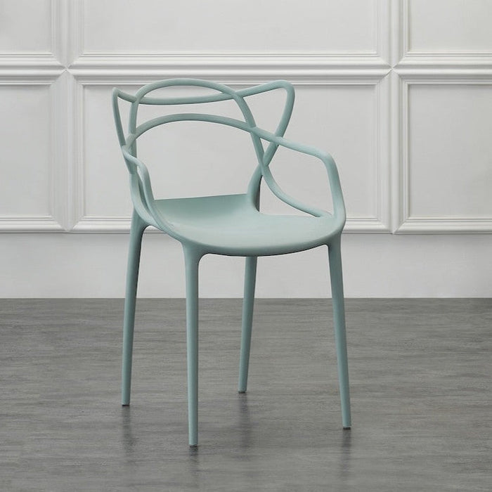 Silla Palermo, Color Azul Claro, con Espaldar y Diseño Moderno