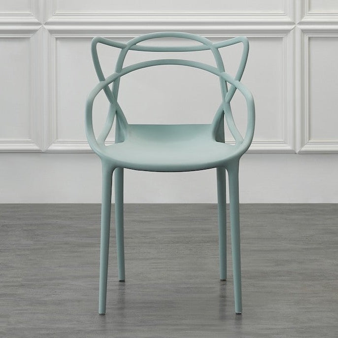 Silla Palermo, Color Azul Claro, con Espaldar y Diseño Moderno