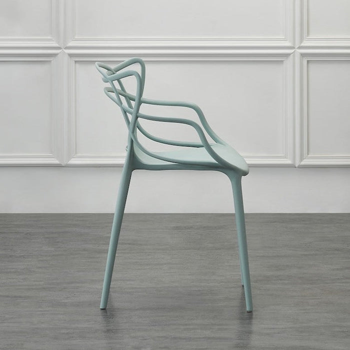 Silla Palermo, Color Azul Claro, con Espaldar y Diseño Moderno