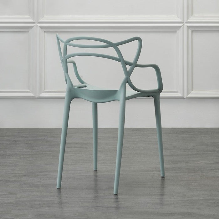 Silla Palermo, Color Azul Claro, con Espaldar y Diseño Moderno