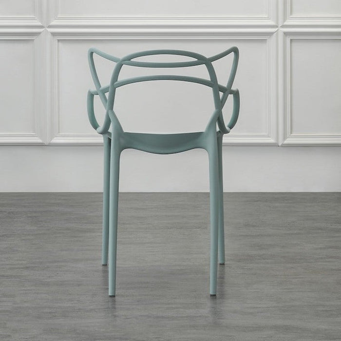 Silla Palermo, Color Azul Claro, con Espaldar y Diseño Moderno