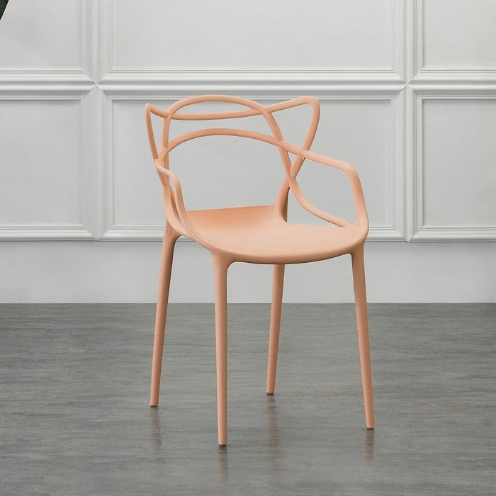 Silla Palermo, Color Mandarina, con Espaldar y Diseño Moderno