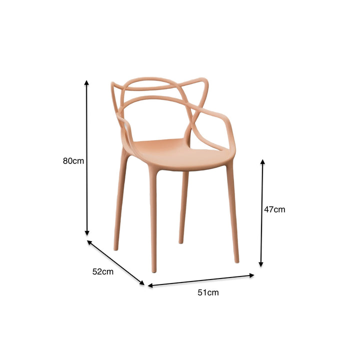 Silla Palermo, Color Mandarina, con Espaldar y Diseño Moderno
