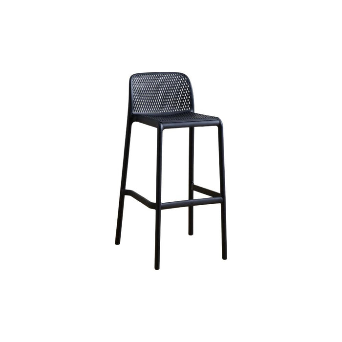 Silla para Bar Túnez, Color Negro, con Espaldar Redondeado y Transpirable