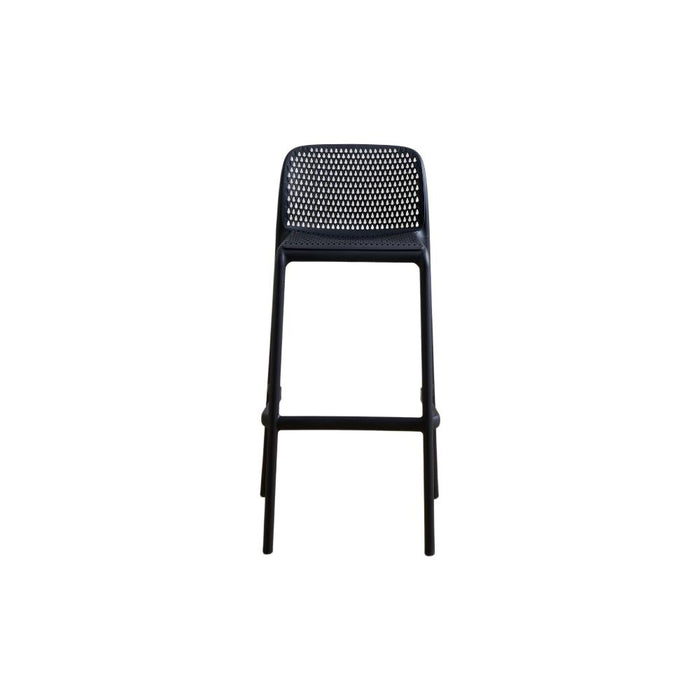 Silla para Bar Túnez, Color Negro, con Espaldar Redondeado y Transpirable
