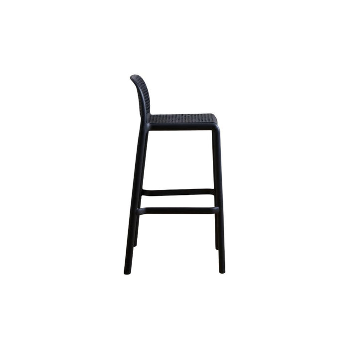Silla para Bar Túnez, Color Negro, con Espaldar Redondeado y Transpirable
