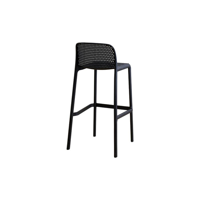 Silla para Bar Túnez, Color Negro, con Espaldar Redondeado y Transpirable