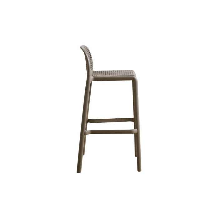 Silla para Bar Túnez, Color Taupe, con Espaldar Redondeado y Transpirable