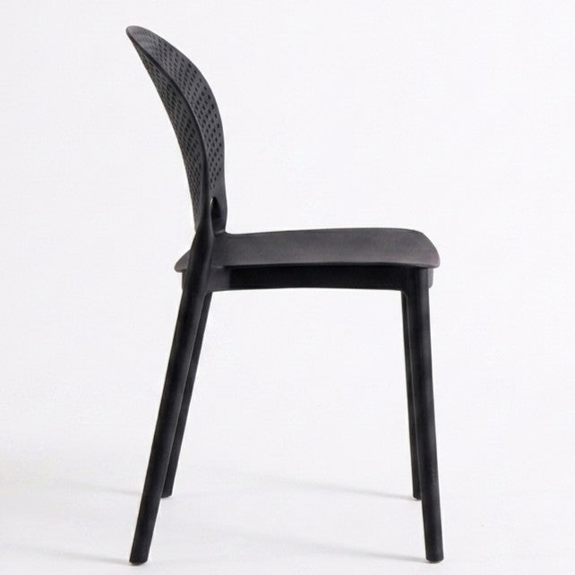 Silla Florida, Color Negro, con Espaldar y Diseño Moderno