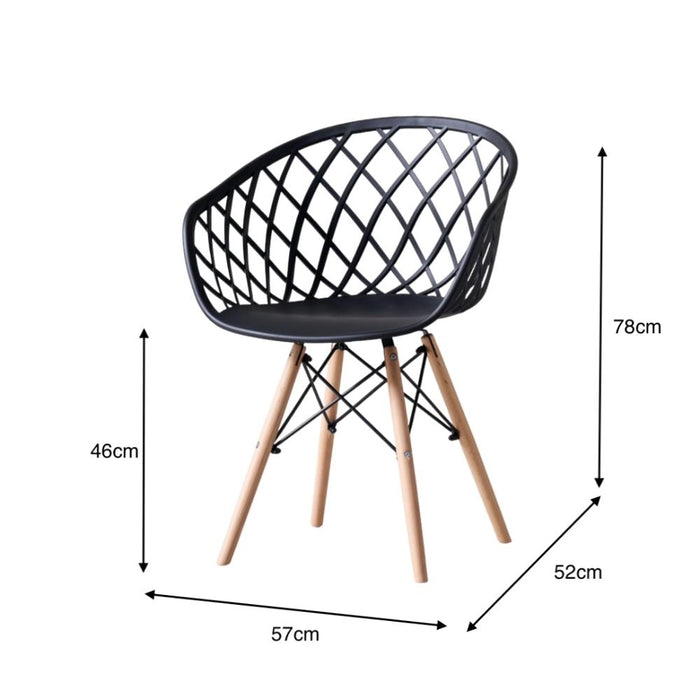 Silla Oasis con Brazos, Color Negro, Con espaldar