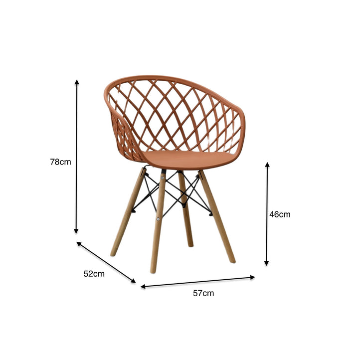 Silla Oasis con Brazos, Color Terracota, con Espaldar