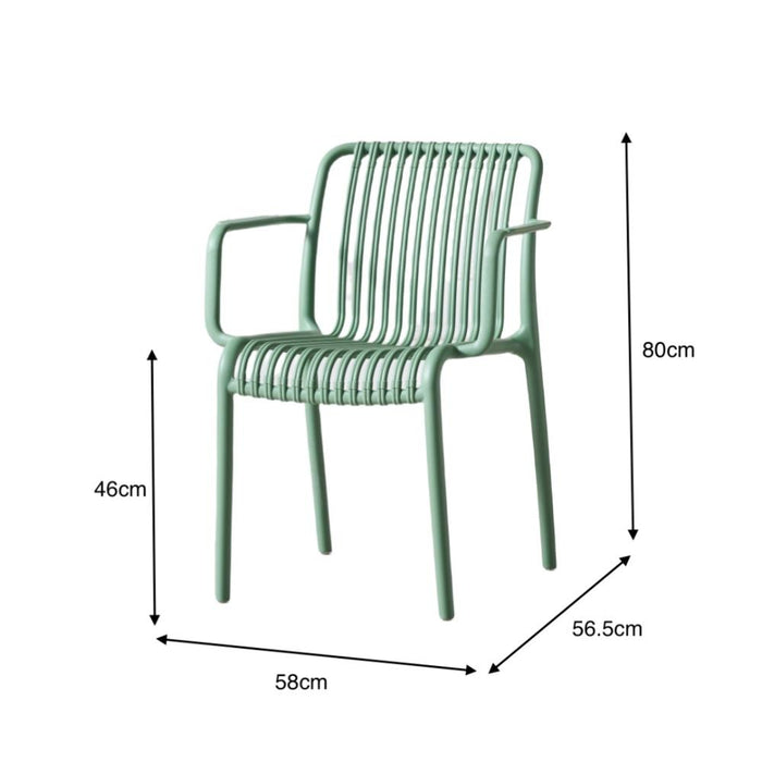 Silla Terra con Brazos, Color Verde Olivo, Con espaldar