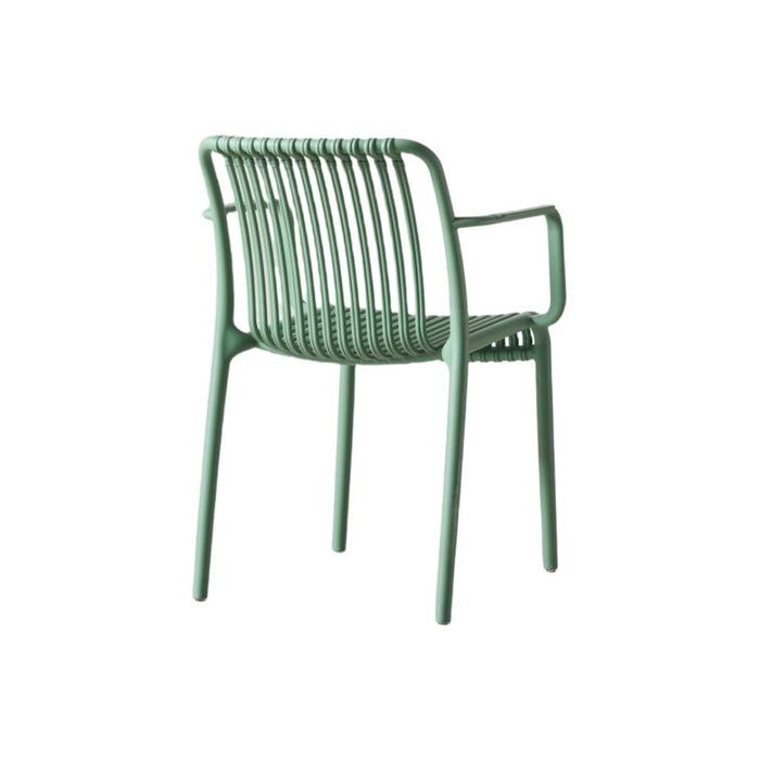 Silla Terra con Brazos, Color Verde Olivo, Con espaldar
