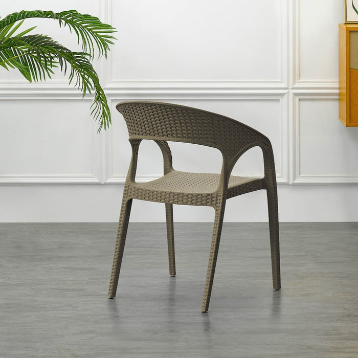 Silla Axel, Taupe, con Espaldar, Reposa Brazos y con Textura Trenzada
