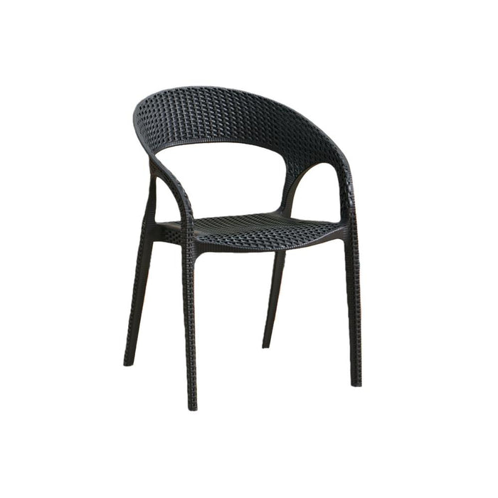 Silla Axel, Negro, Con Espaldar, reposa brazos y con textura trenzada
