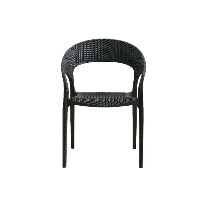 Silla Axel, Negro, Con Espaldar, reposa brazos y con textura trenzada