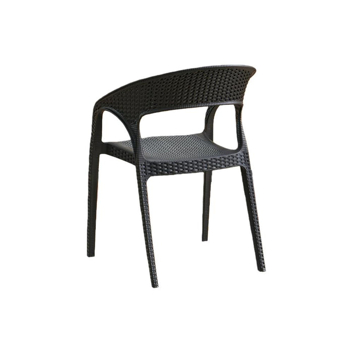 Silla Axel, Negro, Con Espaldar, reposa brazos y con textura trenzada