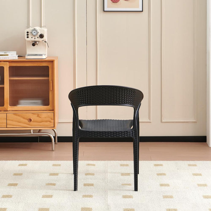 Silla Axel, Negro, Con Espaldar, reposa brazos y con textura trenzada