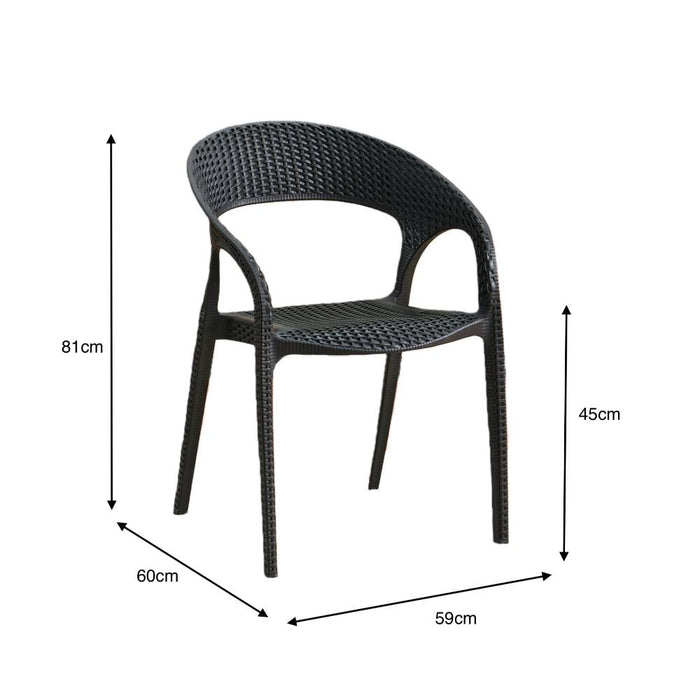 Silla Axel, Negro, Con Espaldar, reposa brazos y con textura trenzada