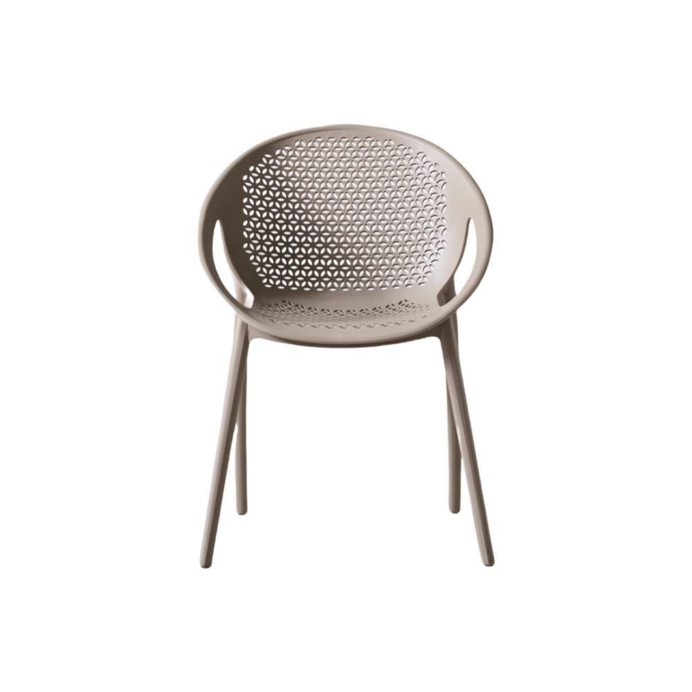 Silla Selva Con Brazos, Color Taupe, Con espaldar