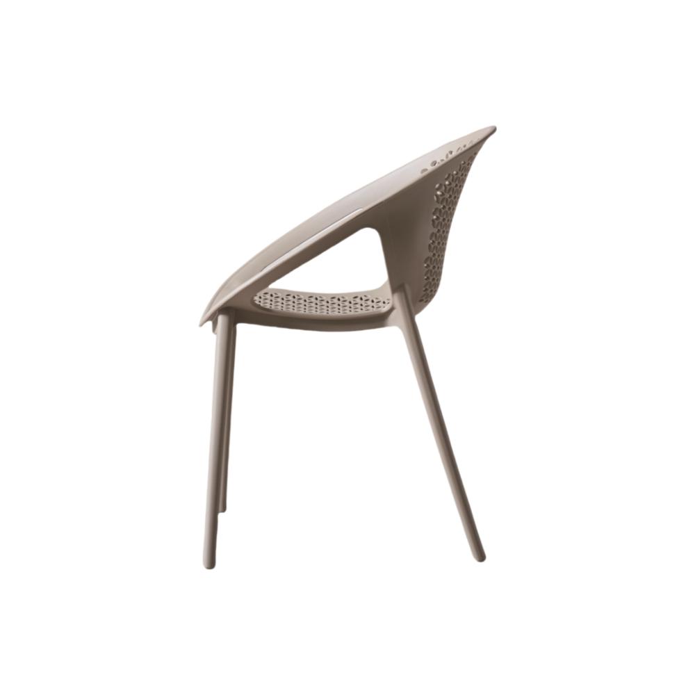 Silla Selva Con Brazos, Color Taupe, Con espaldar