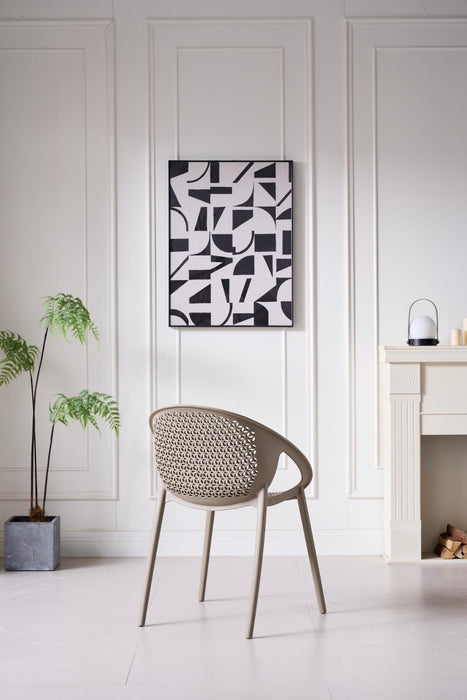 Silla Selva Con Brazos, Color Taupe, Con espaldar