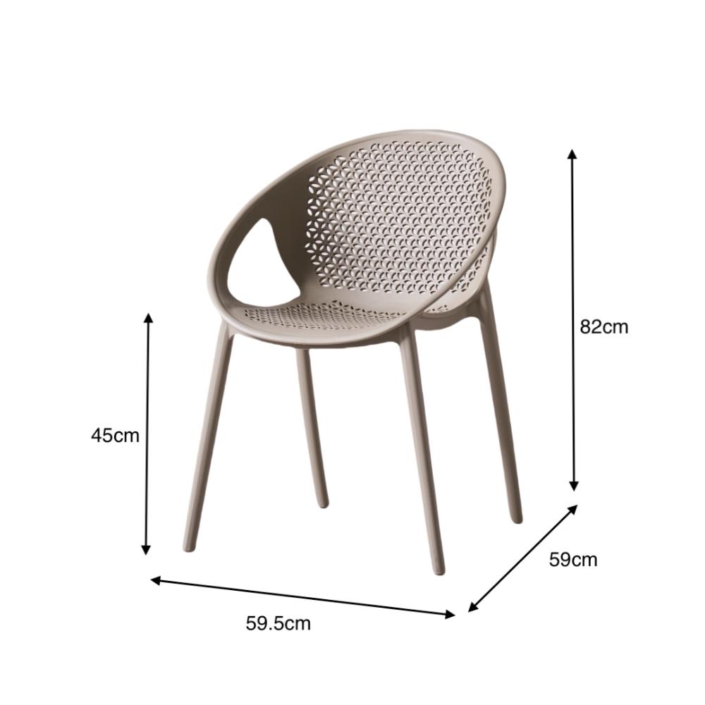 Silla Selva Con Brazos, Color Taupe, Con espaldar