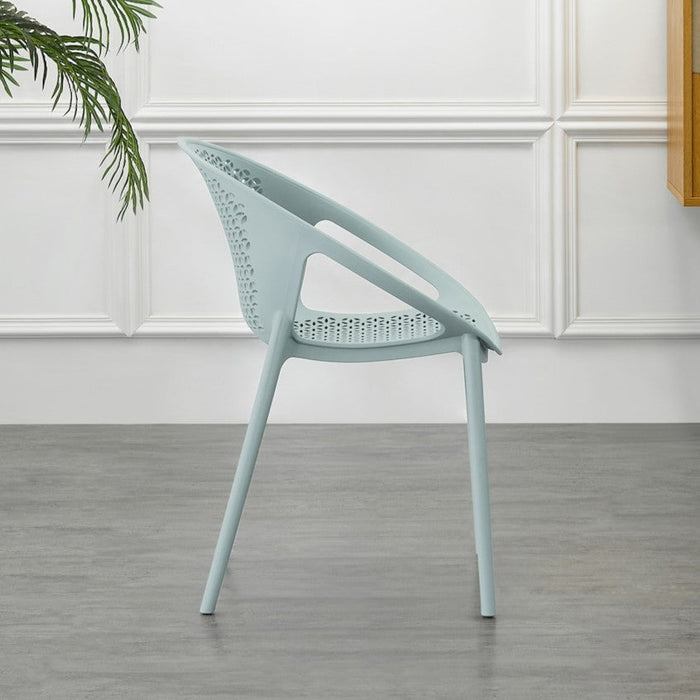 Silla Selva con Brazos, Color Azul Claro, con Espaldar