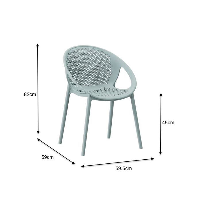 Silla Selva con Brazos, Color Azul Claro, con Espaldar