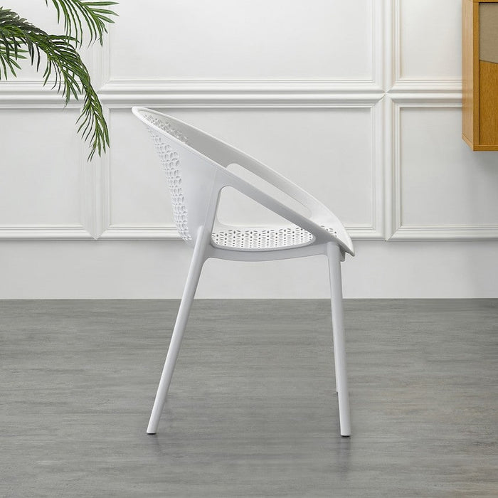 Silla Selva con Brazos, Color Blanco, con Espaldar