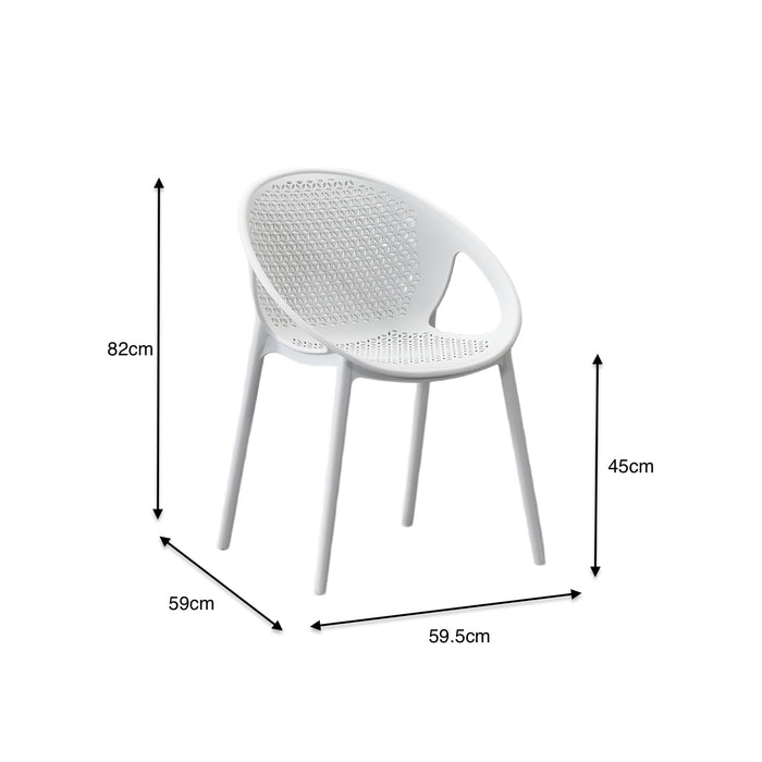 Silla Selva con Brazos, Color Blanco, con Espaldar