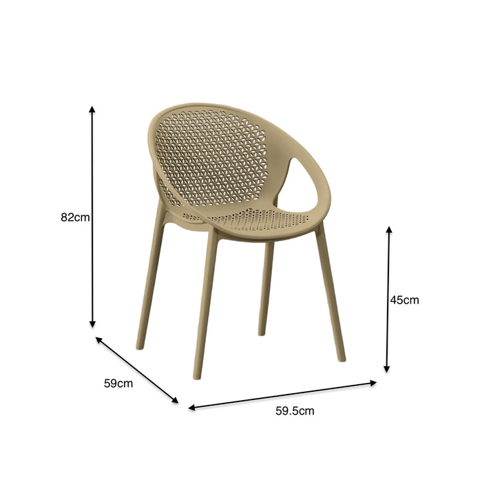 Silla Selva con Brazos, Color Khaki, con Espaldar