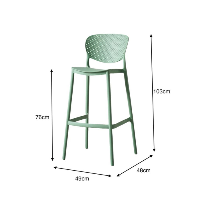 Silla para Bar Rio, Color Verde Olivo, Diseño Moderno
