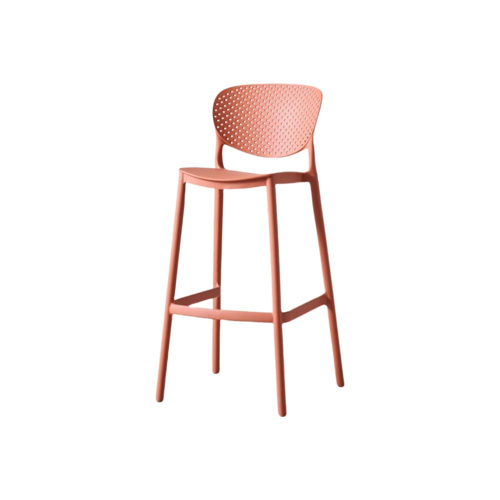 Silla para Bar Rio, Color Terracota, Diseño Moderno