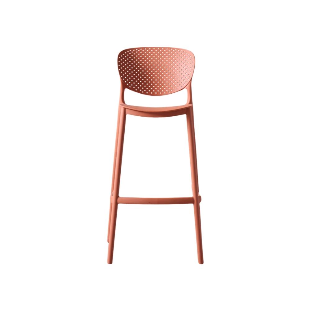 Silla para Bar Rio, Color Terracota, Diseño Moderno