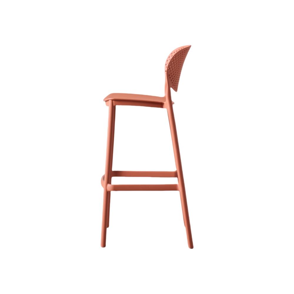 Silla para Bar Rio, Color Terracota, Diseño Moderno