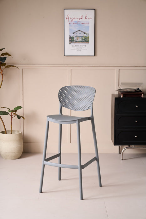 Silla para Bar Rio, Color Gris Oscuro, Diseño Moderno