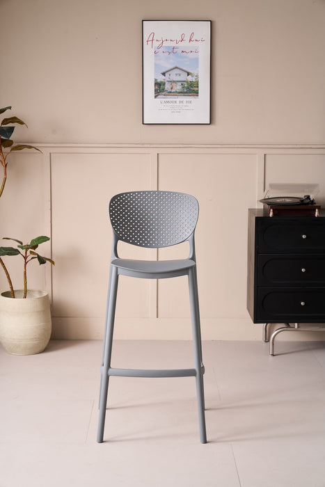 Silla para Bar Rio, Color Gris Oscuro, Diseño Moderno