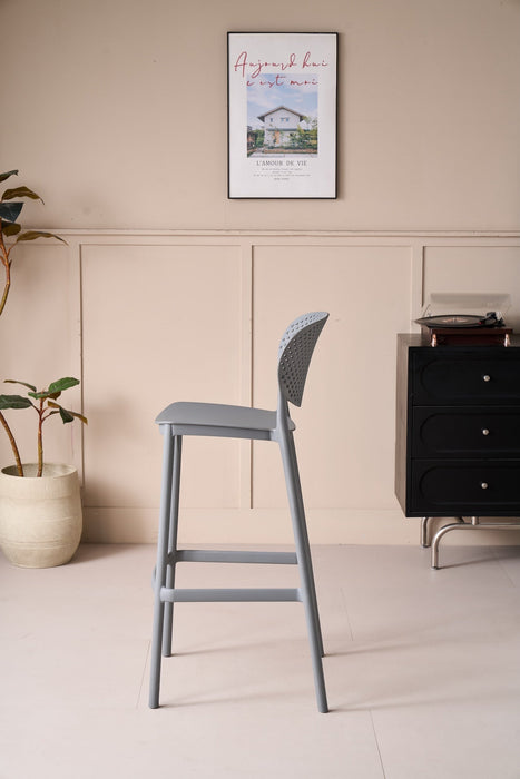 Silla para Bar Rio, Color Gris Oscuro, Diseño Moderno