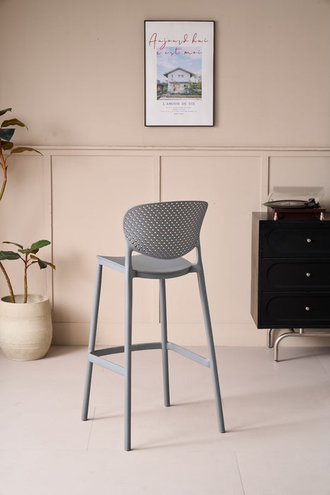 Silla para Bar Rio, Color Gris Oscuro, Diseño Moderno