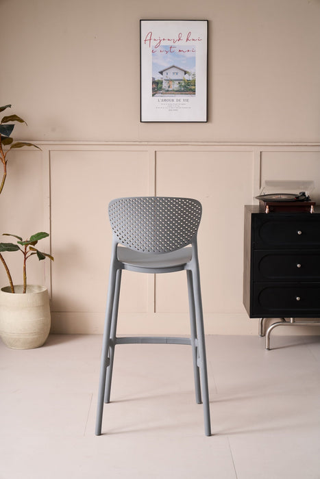 Silla para Bar Rio, Color Gris Oscuro, Diseño Moderno