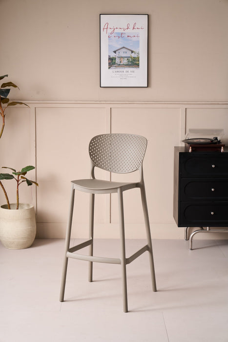 Silla para Bar Rio, Color Taupe, Diseño Moderno