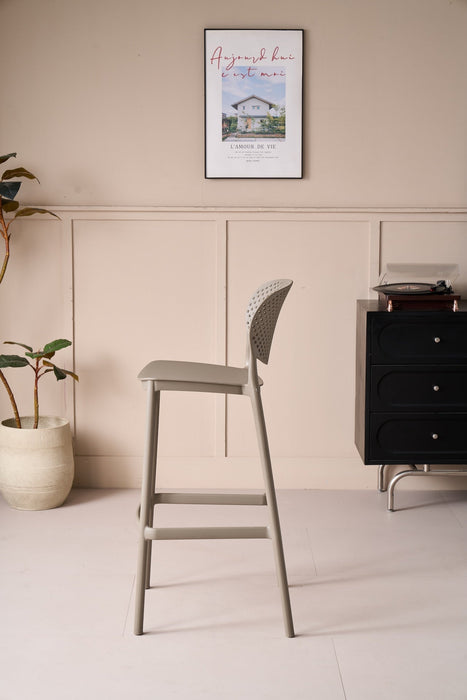 Silla para Bar Rio, Color Taupe, Diseño Moderno