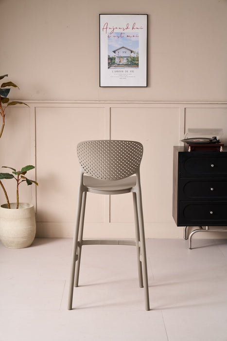 Silla para Bar Rio, Color Taupe, Diseño Moderno