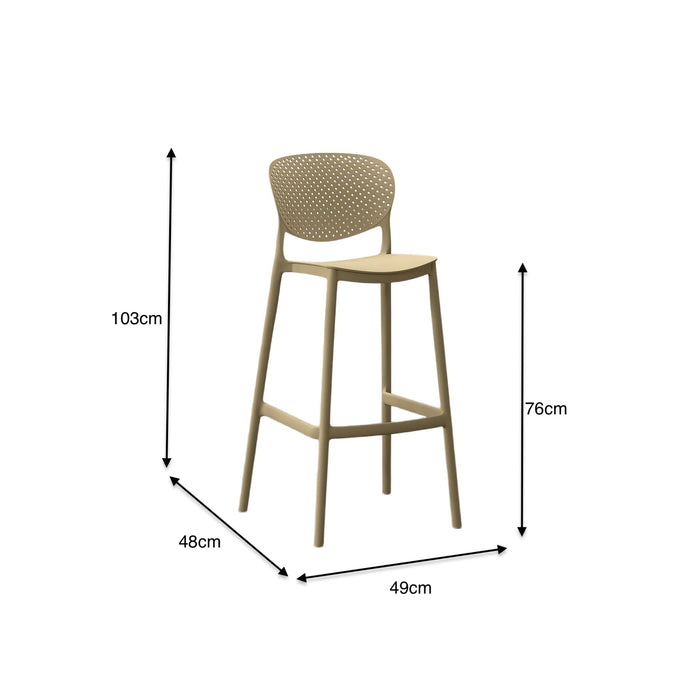 Silla para Bar Río, Color Khaki, Diseño Moderno