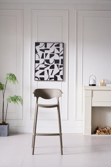 Silla para Bar Elena, Color Taupe, Diseño Moderno