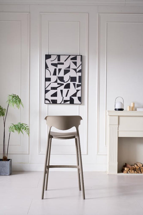 Silla para Bar Elena, Color Taupe, Diseño Moderno