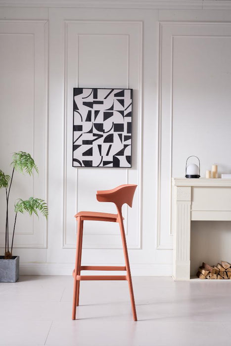 Silla para Bar Elena, Color Terracota, Diseño Moderno