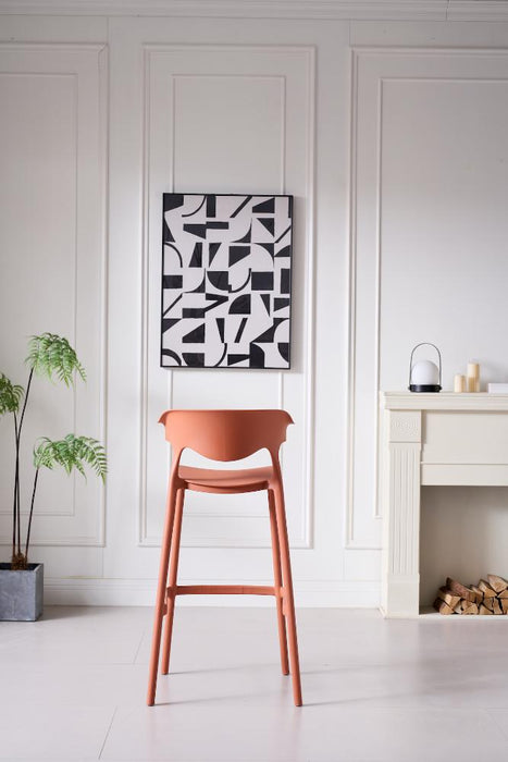 Silla para Bar Elena, Color Terracota, Diseño Moderno